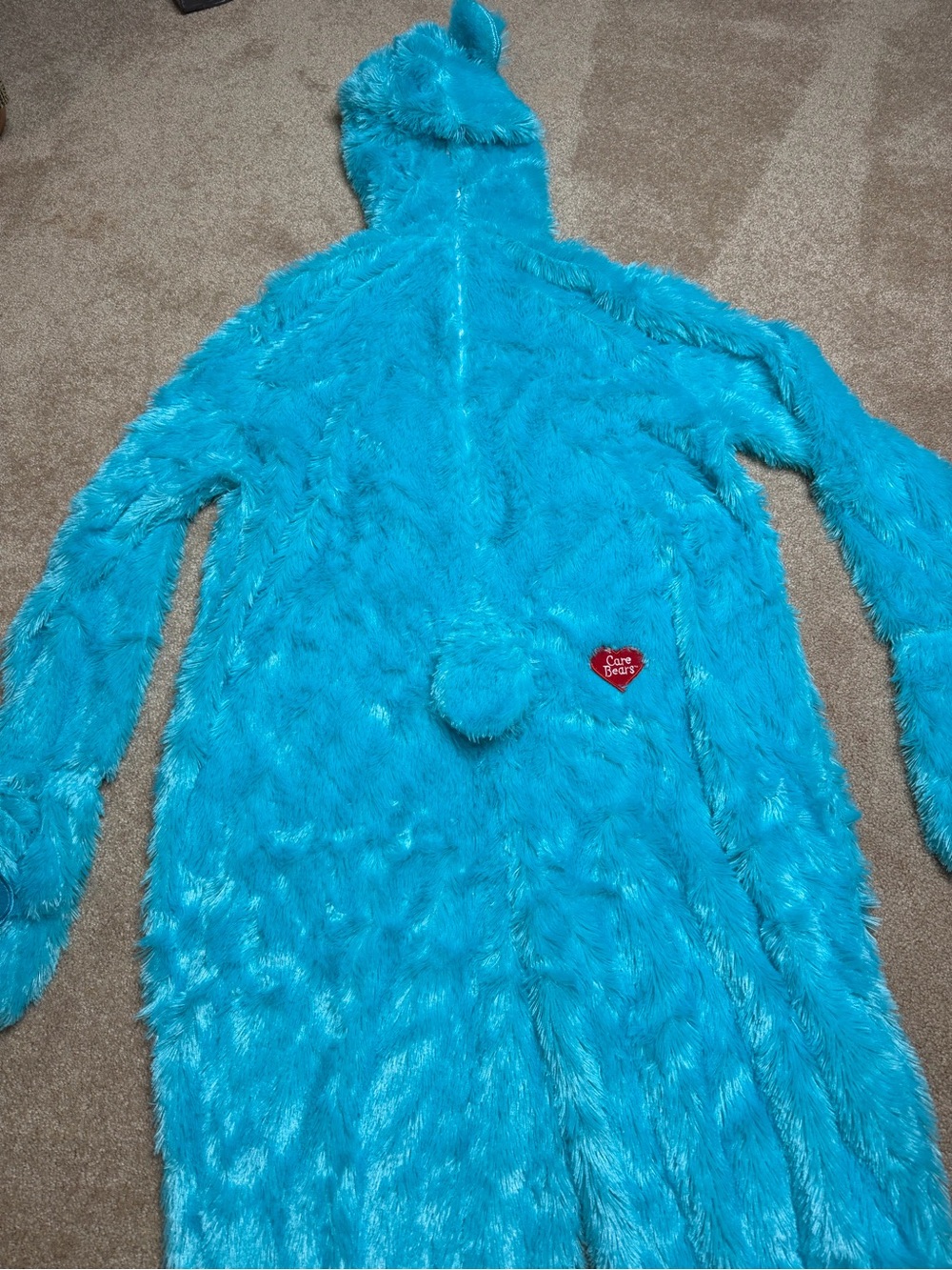 Care Bears Teal Plush One-Piece Footie with Rainbow Belly Patch - Picture 5 of 8